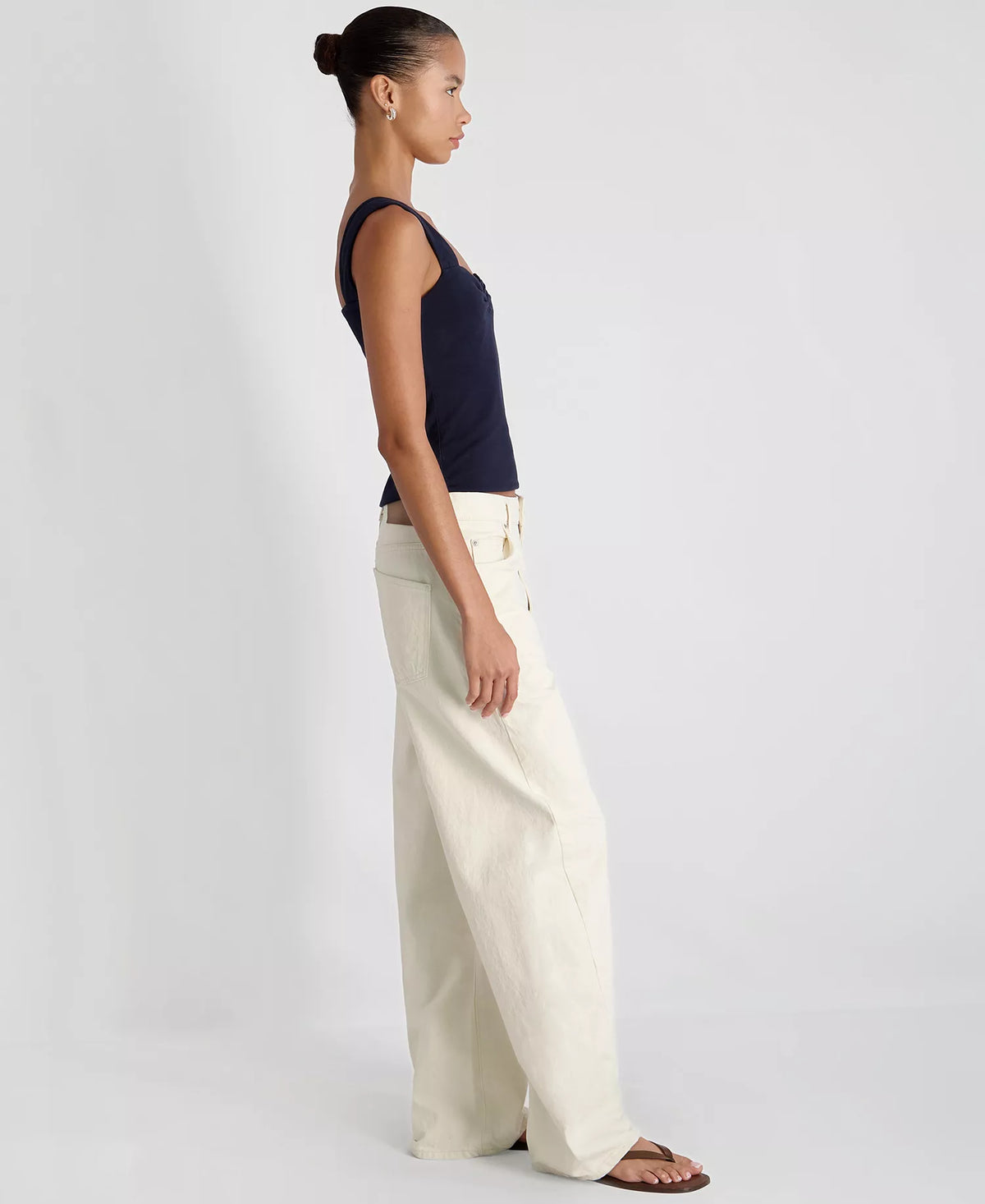 MAISIE JERSEY KNIT RUCHED TANK