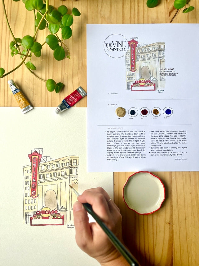 CHICAGO THEATRE WATERCOLOR DIY