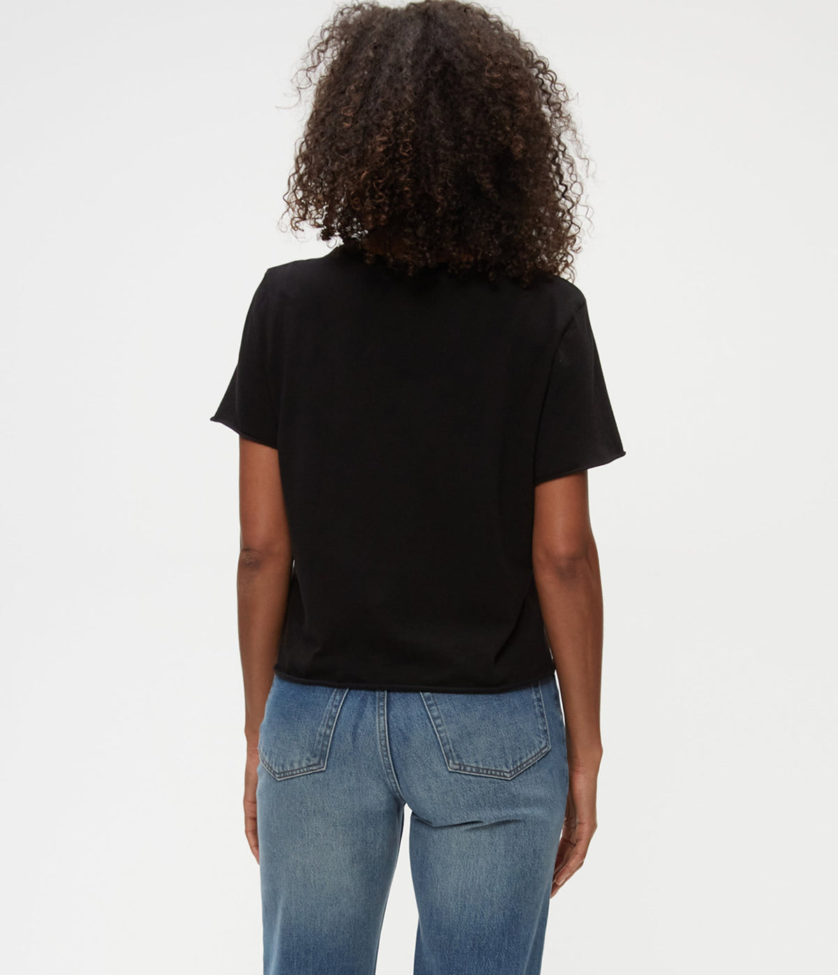 JACKIE RAW EDGE CREW NECK TEE