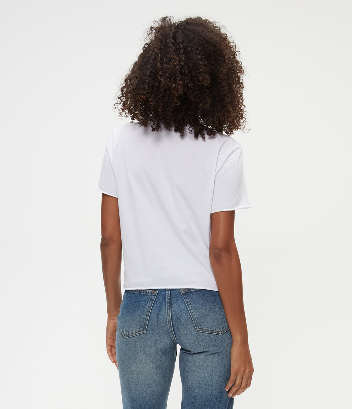 JACKIE RAW EDGE CREW NECK TEE