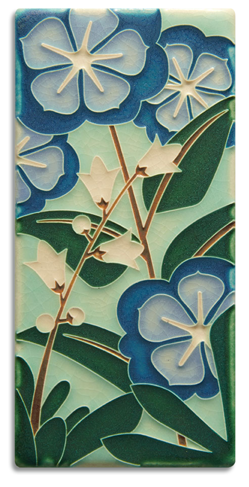 STARRY FLOWERS BLUE 4X8 TILE