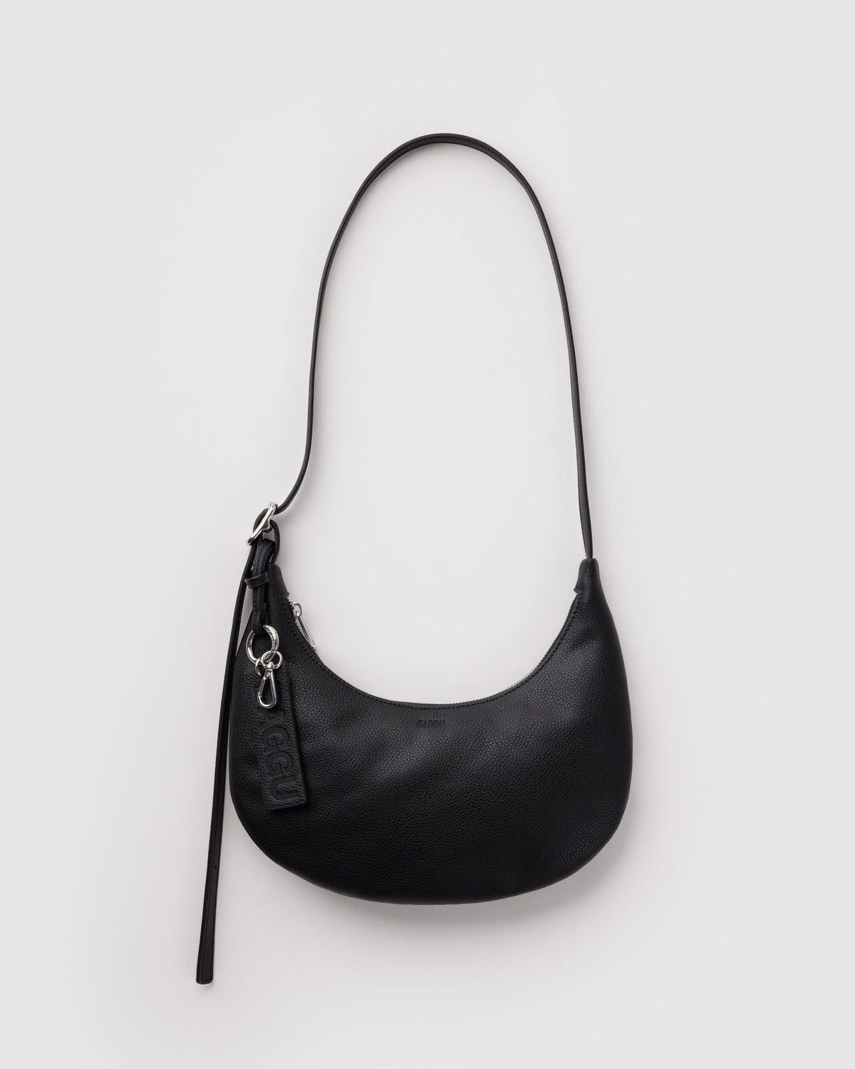 SML LEATHER FLAT CRESCENT BAG