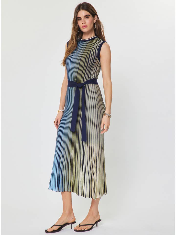 KNIT BELTED MIDI DRESS