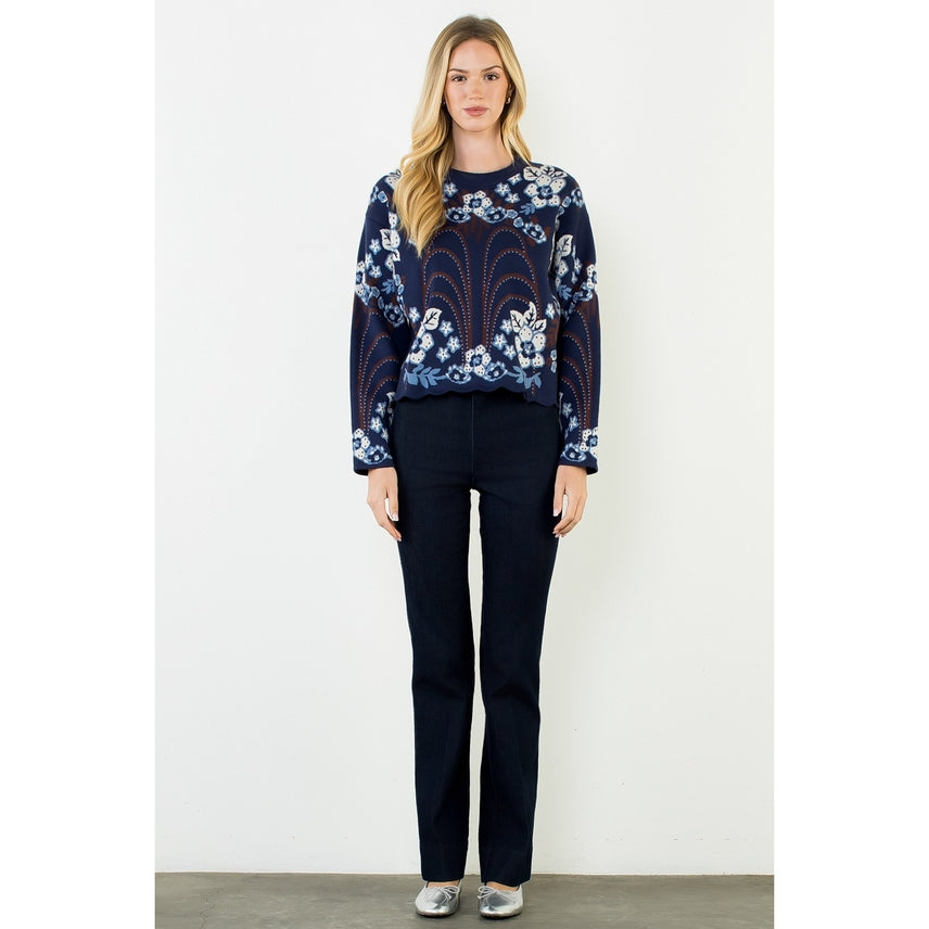 ALL OVER PATTERN SWEATER