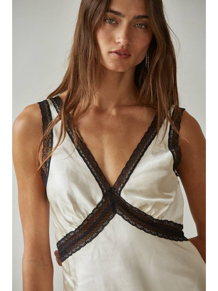 satin lace cami dress Silk Lace Detailed Midi Cami Dress - Malibu Pink | Bridal & Loungewear