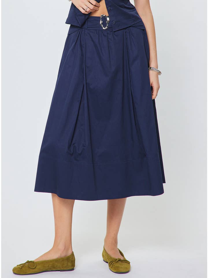 BELTED MIDI SKIRT