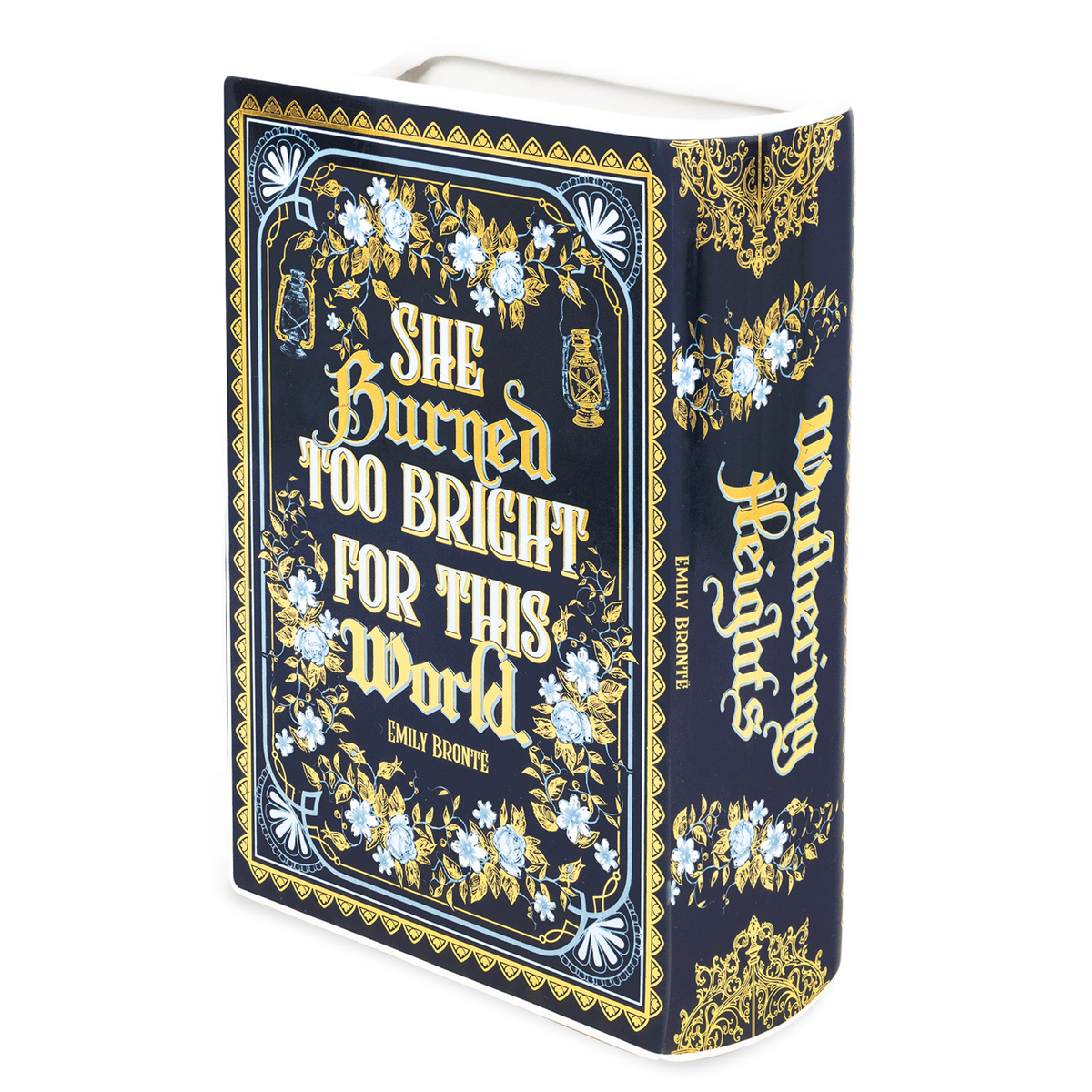 LARGE BOOK VASE WUTHERING HEIGHTS