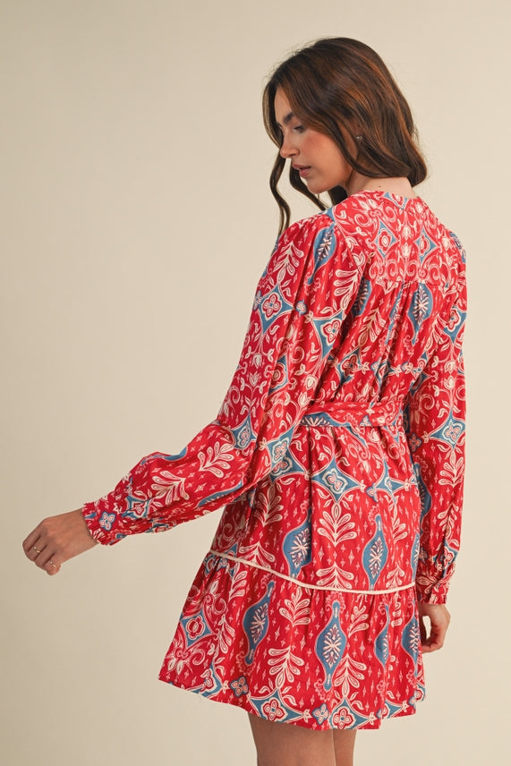 LONG SLEEVE BUTTON DOWN MINI DRESS