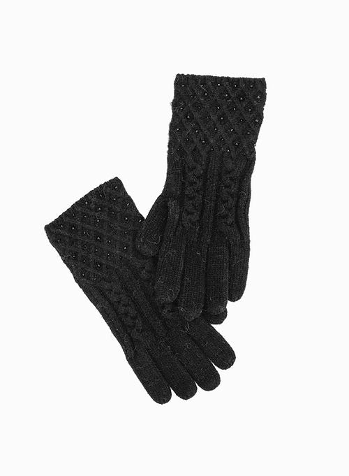 CABLE KNIT SPARKLE GLOVE