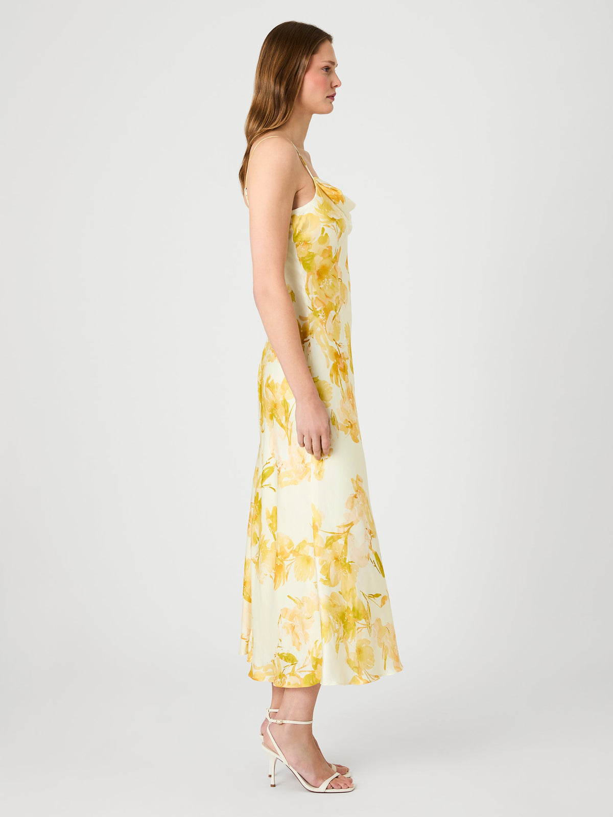 FLOWER COWL NECK DRESS
