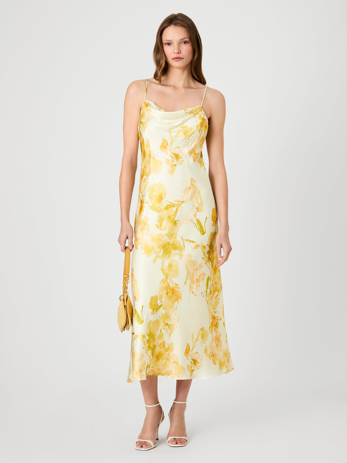 FLOWER COWL NECK DRESS