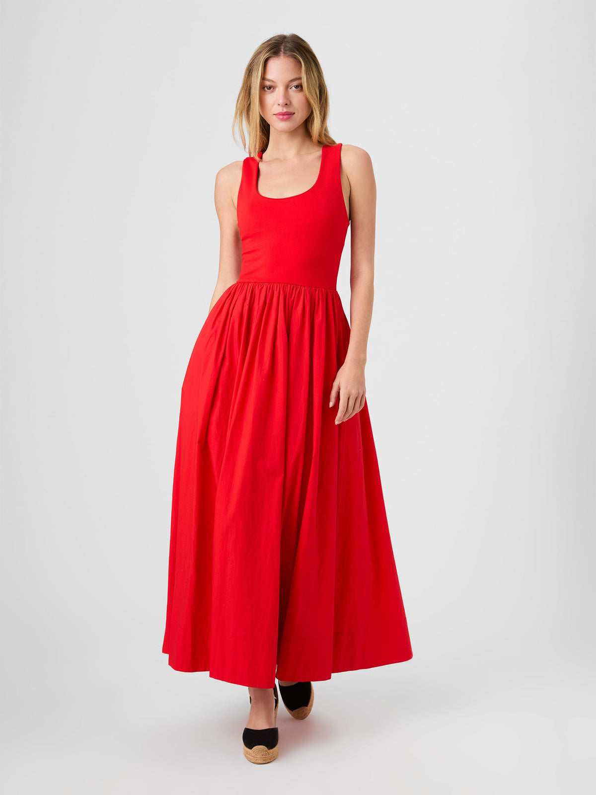 JIA PONTE COMBO MAXI DRESS