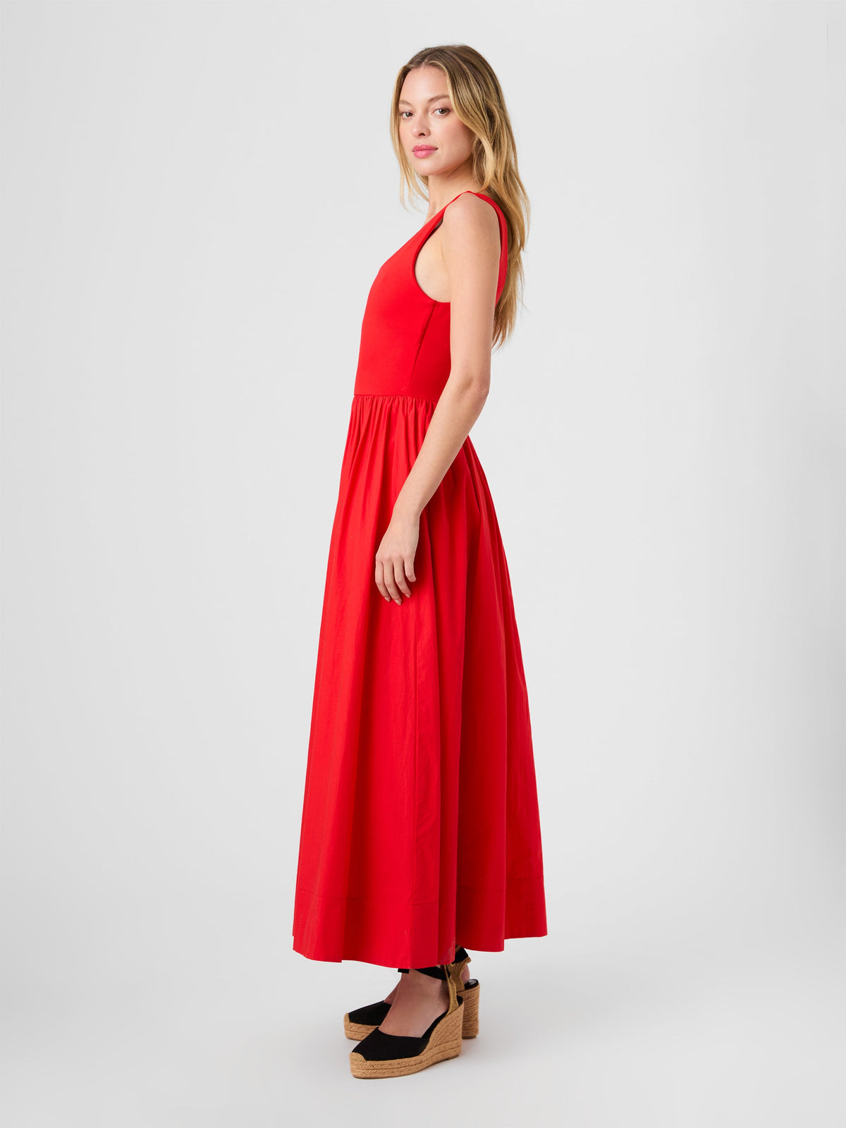 JIA PONTE COMBO MAXI DRESS