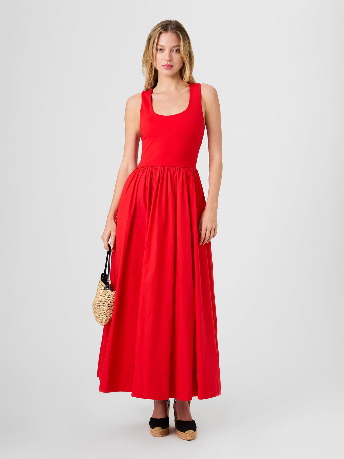 JIA PONTE COMBO MAXI DRESS