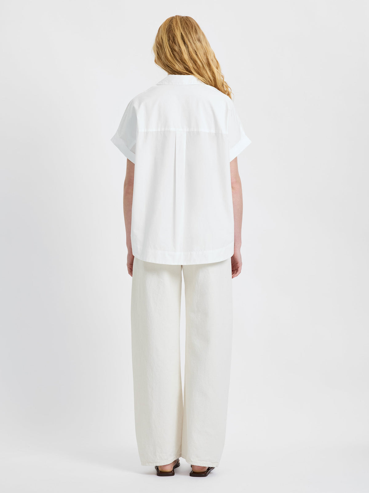 POPLIN COLLAR SS PULLOVER