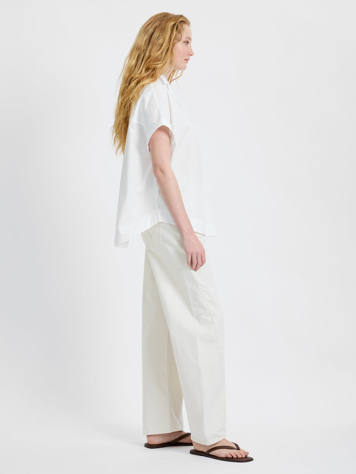 POPLIN COLLAR SS PULLOVER