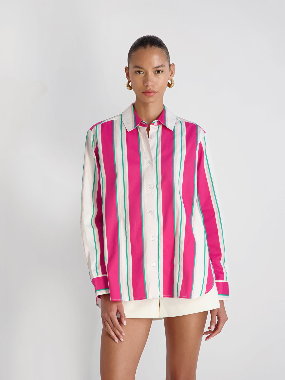 ALEXIS POPLIN HAVANA BUTTON DOWN