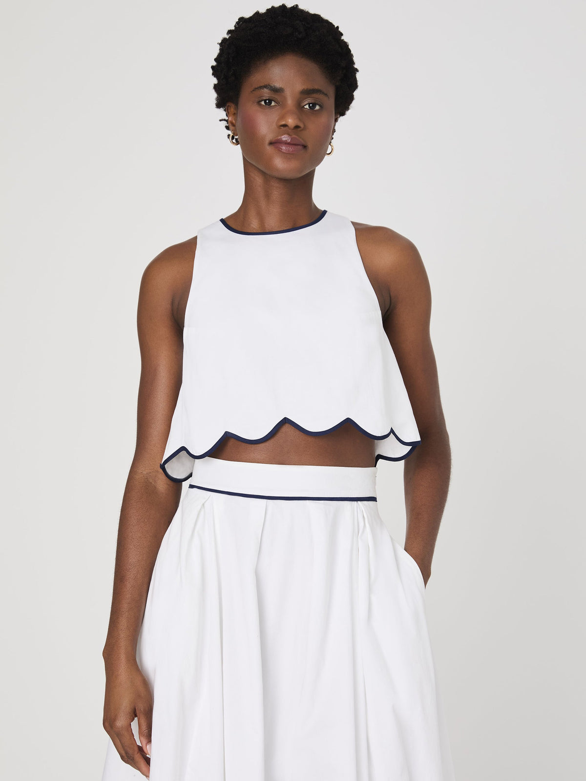 ALEXIS COTTON SCALLOP TOP