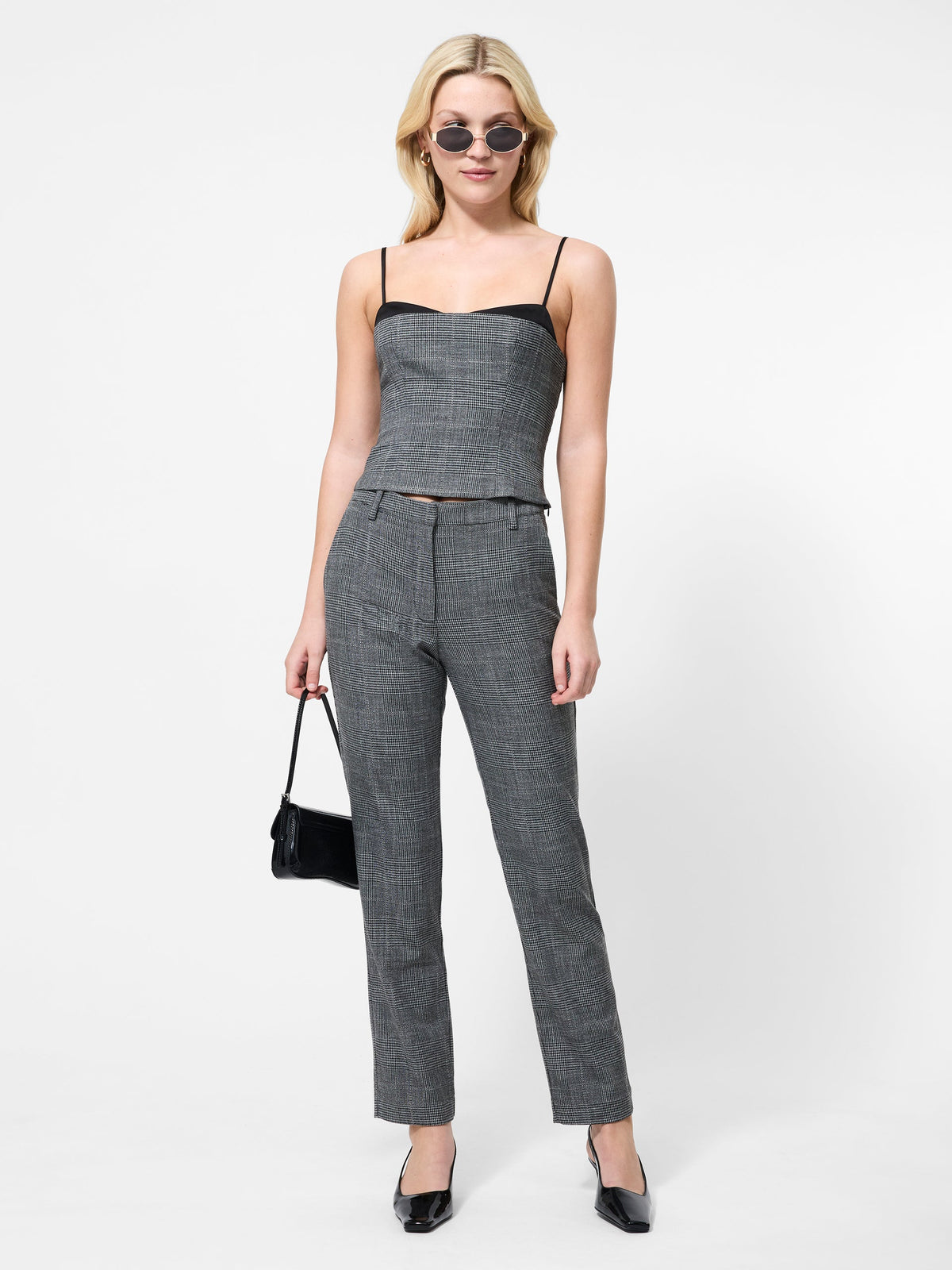 OWEN PLAID SUITING CORSET TOP