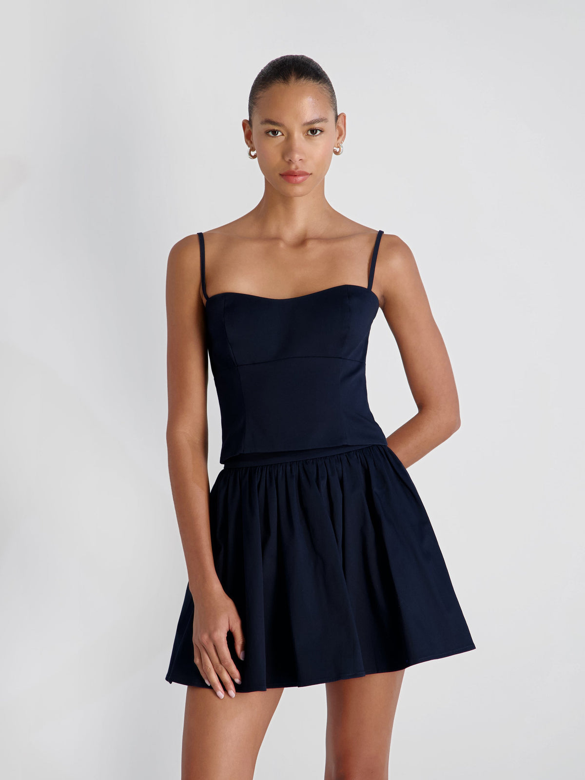 COTTON SATEEN MINI SKIRT