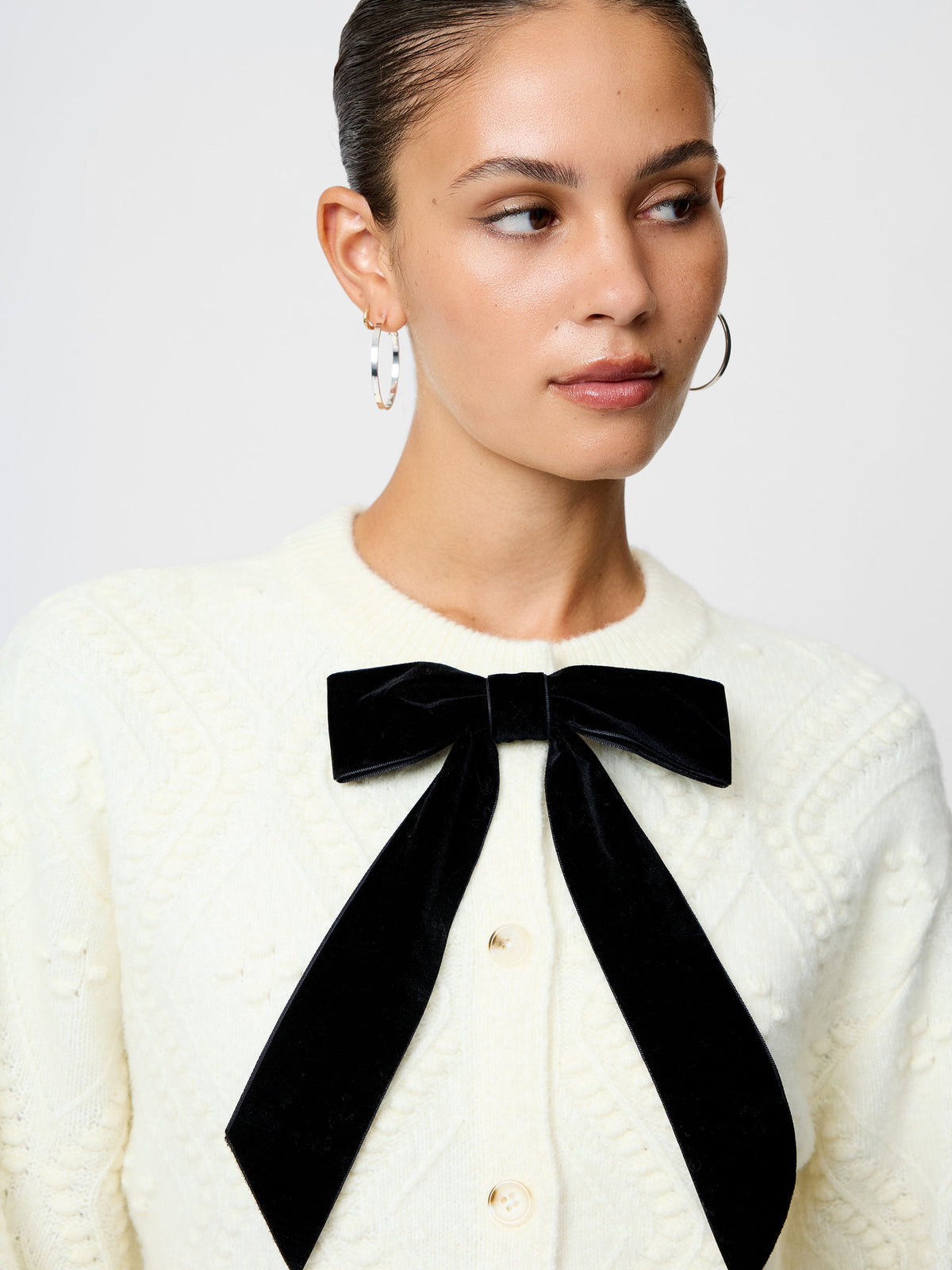 KITTY BOBBLE CONTRAST CARDI