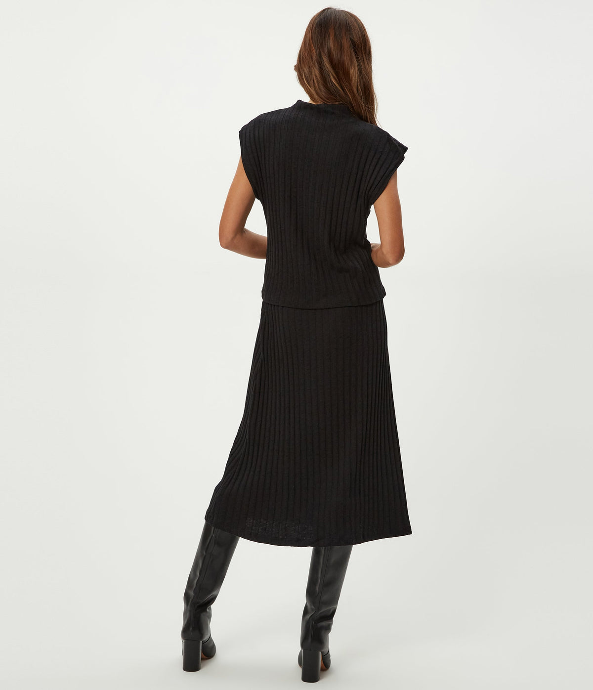 SHANIA LONDON RIB MIDI SKIRT