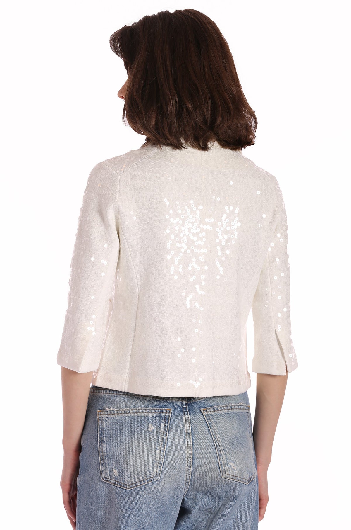 PAILLETTE SEQUIN SHRUNKEN BLAZER