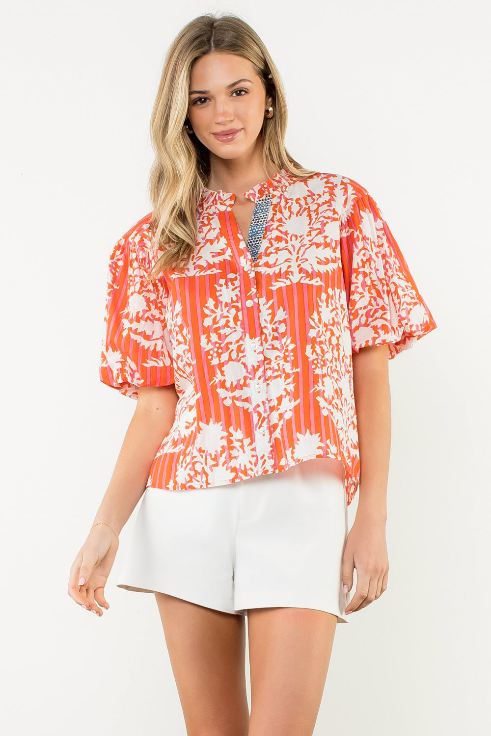 PUFF SLEEVE PRINT TOP