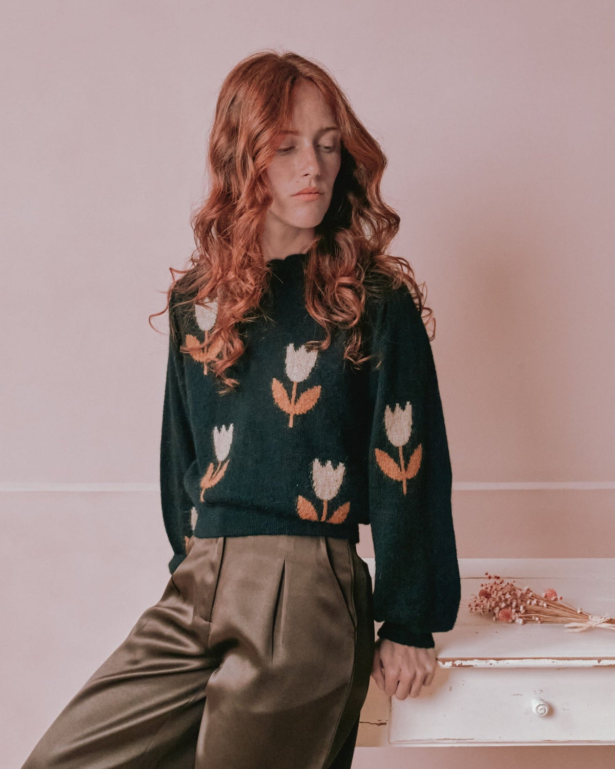 PULL INTARSIA TULIP SWEATER
