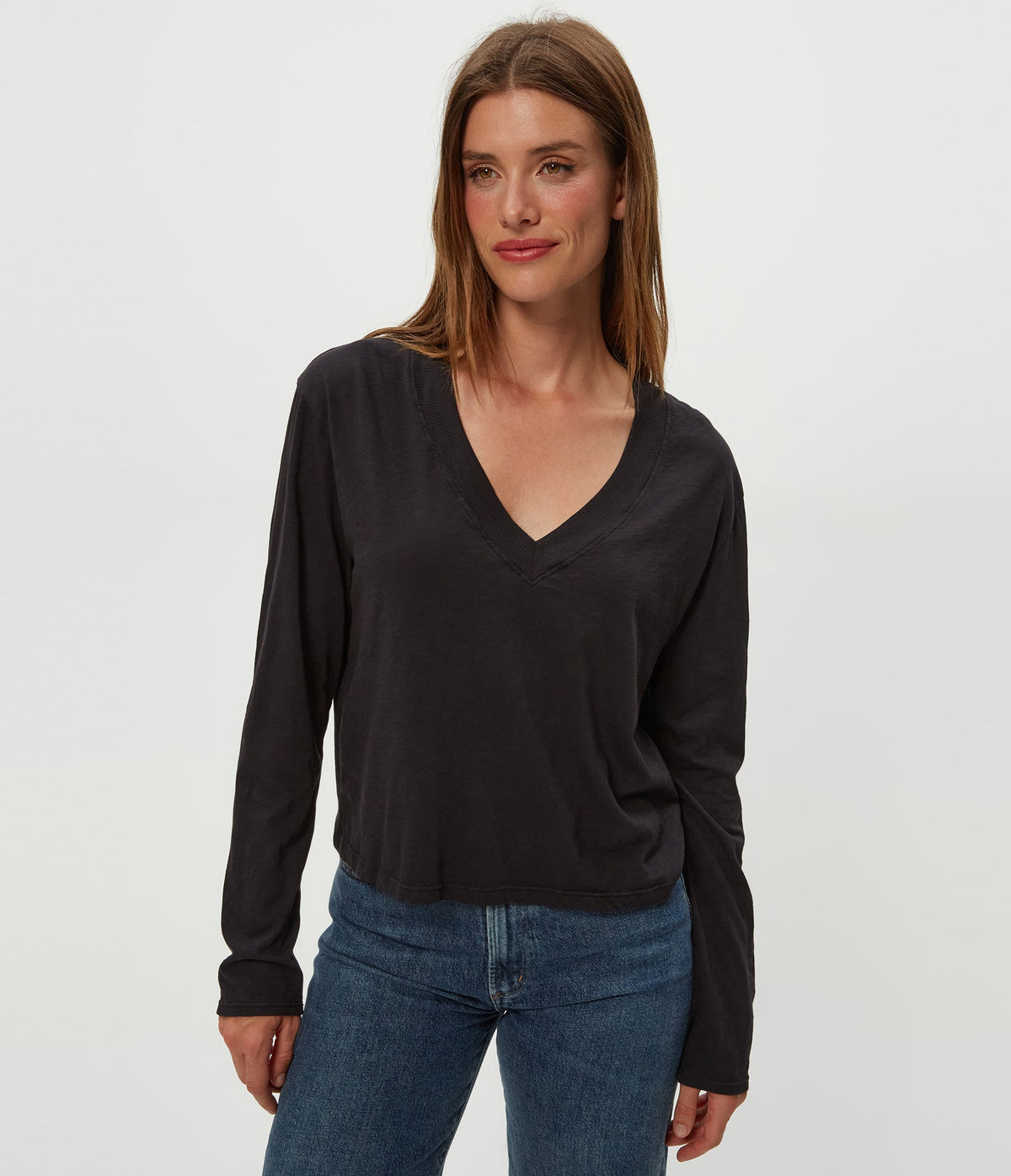 BREA SUPIMA SLUB LS VNECK
