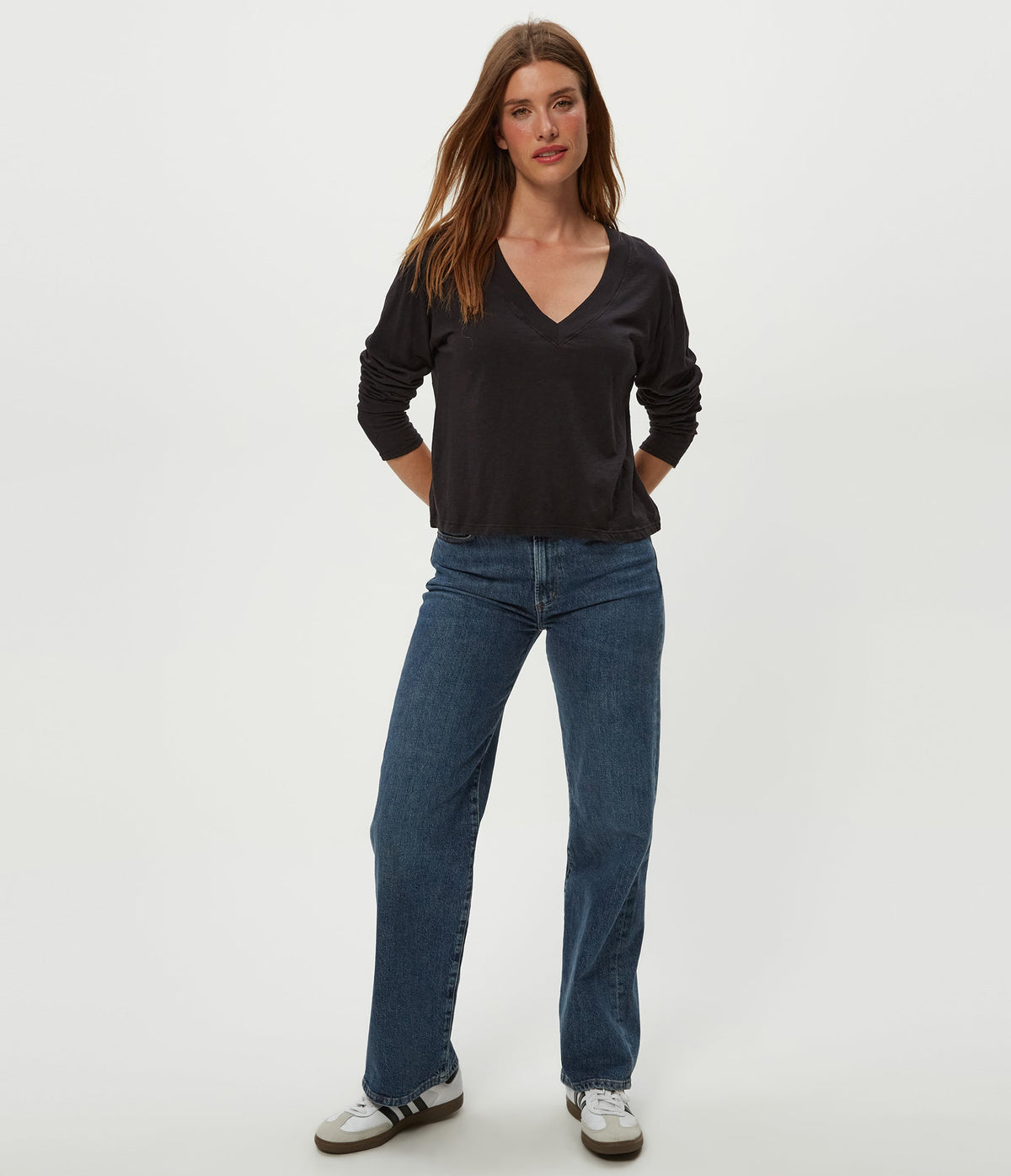 BREA SUPIMA SLUB LS VNECK