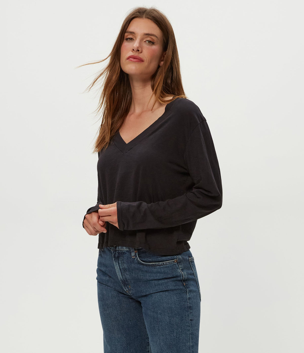BREA SUPIMA SLUB LS VNECK