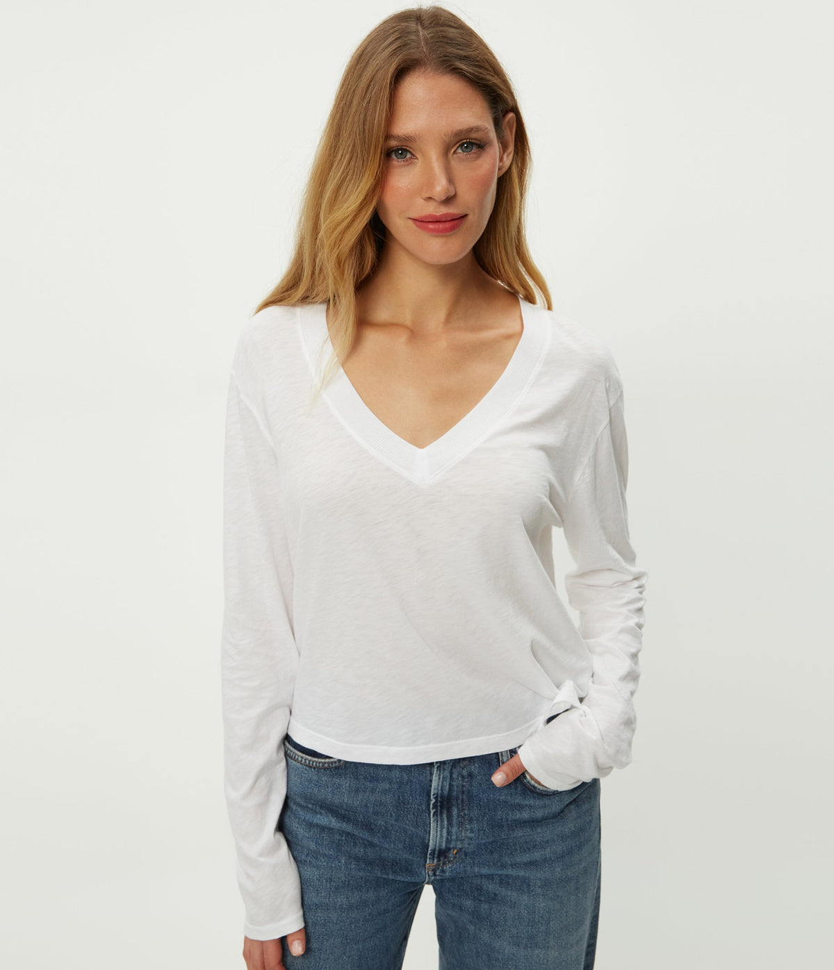 BREA SUPIMA SLUB LS VNECK