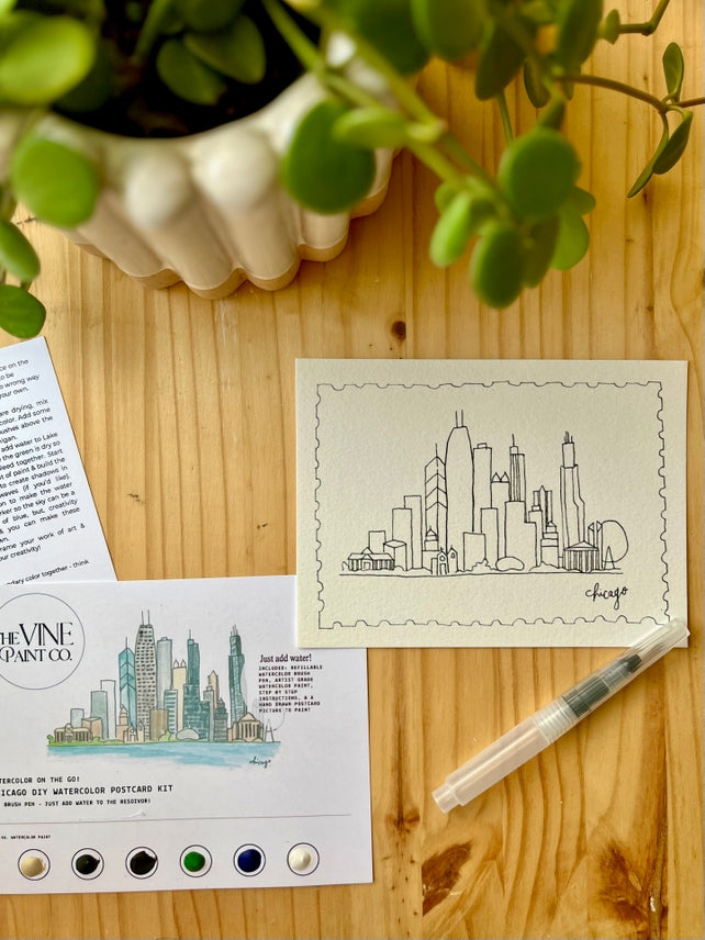 CHICAGO SKYLINE POSTCARD KIT