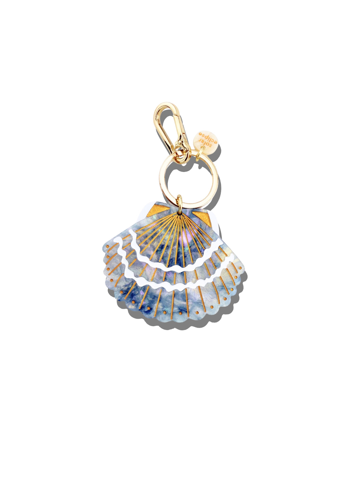 SEASHELLS BAG CHARM BABY BLUE