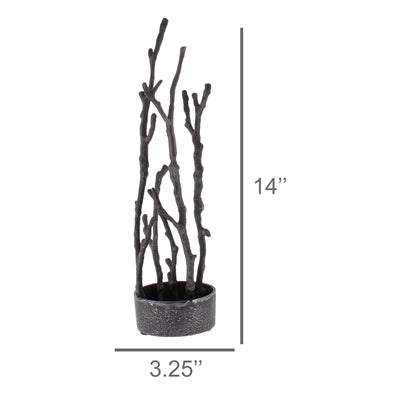 ROUND METAL BRANCH VASE