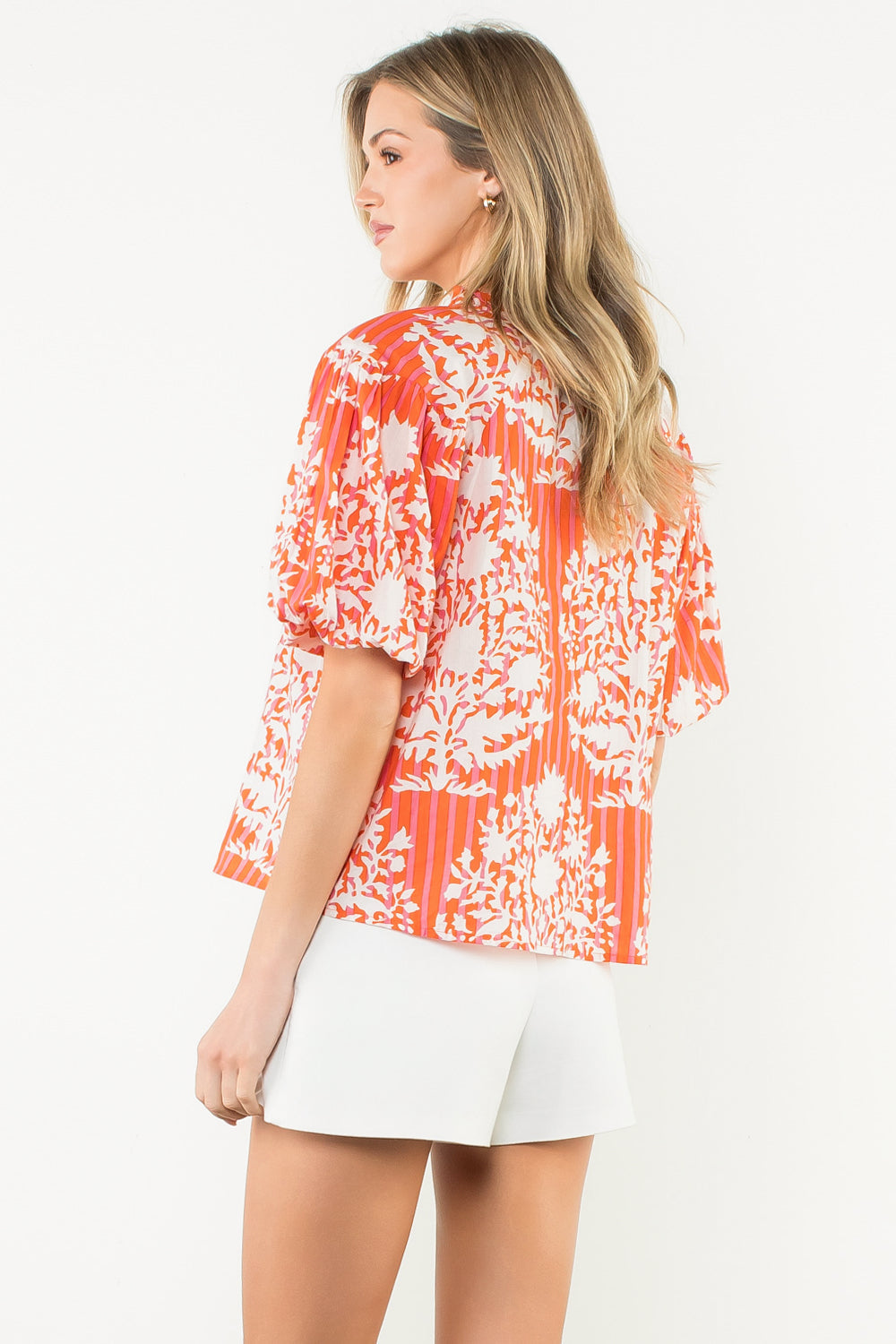PUFF SLEEVE PRINT TOP