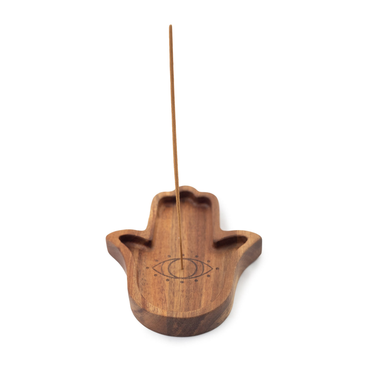 WOODEN HAMSA INCENSE HOLDER