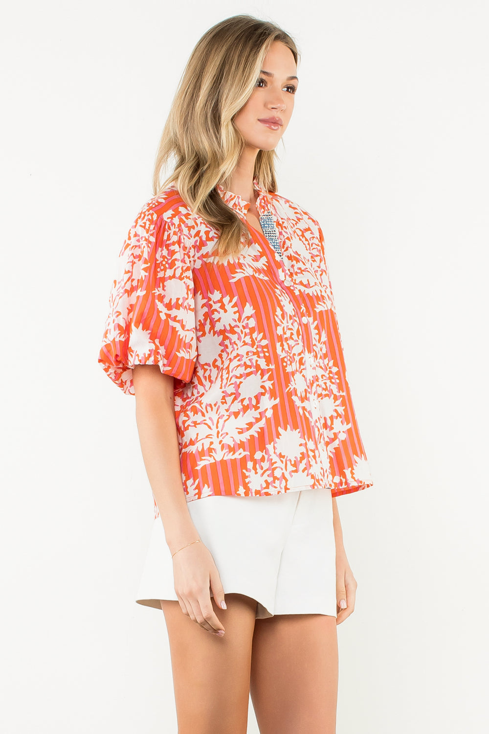 PUFF SLEEVE PRINT TOP