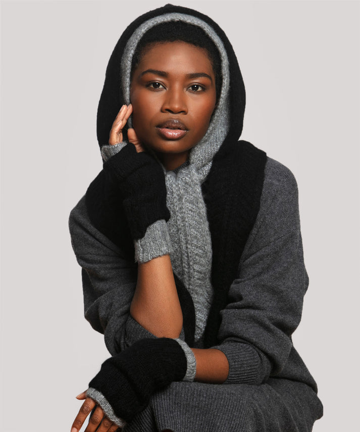 FUZZY SCARF HOOD