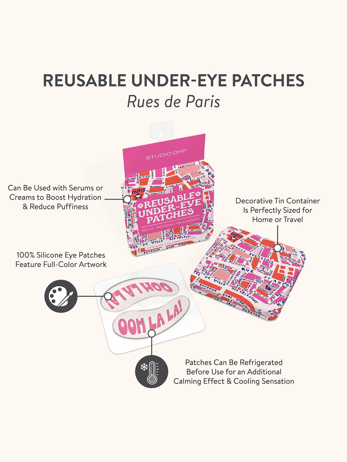 RUES DE PARIS REUSABLE UNDER EYE PATCH