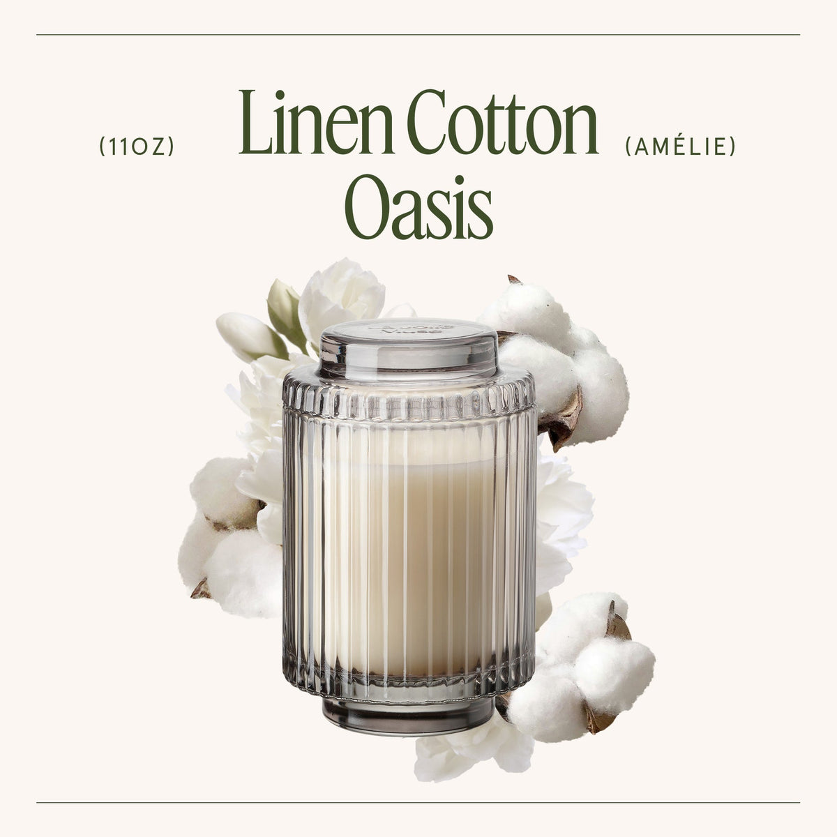 AMELIE CANDLE LINEN COTTEN OASIS