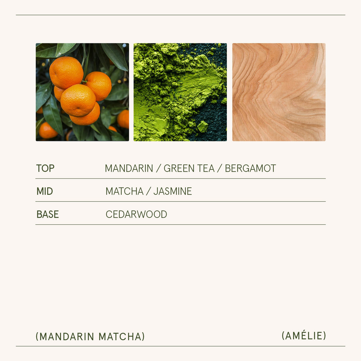 AMELIE CANDLE MANDARIN MATCHA