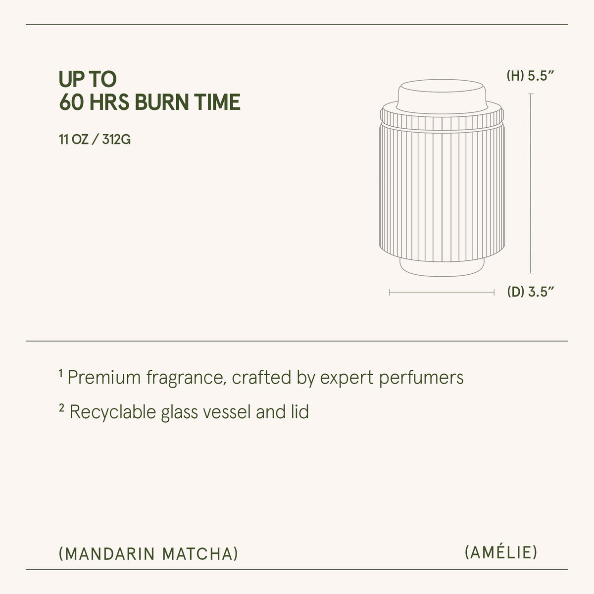 AMELIE CANDLE MANDARIN MATCHA