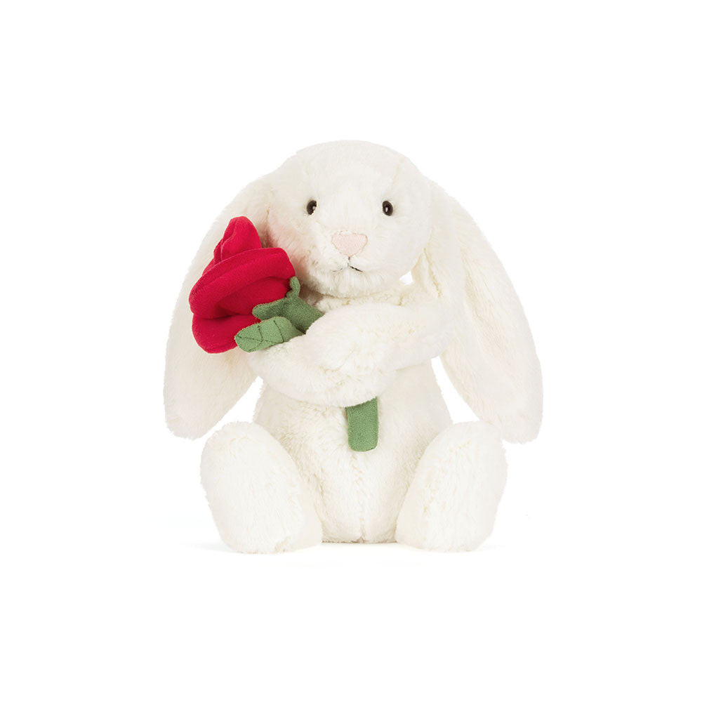 CREAM BUNNY W/ ROSE
