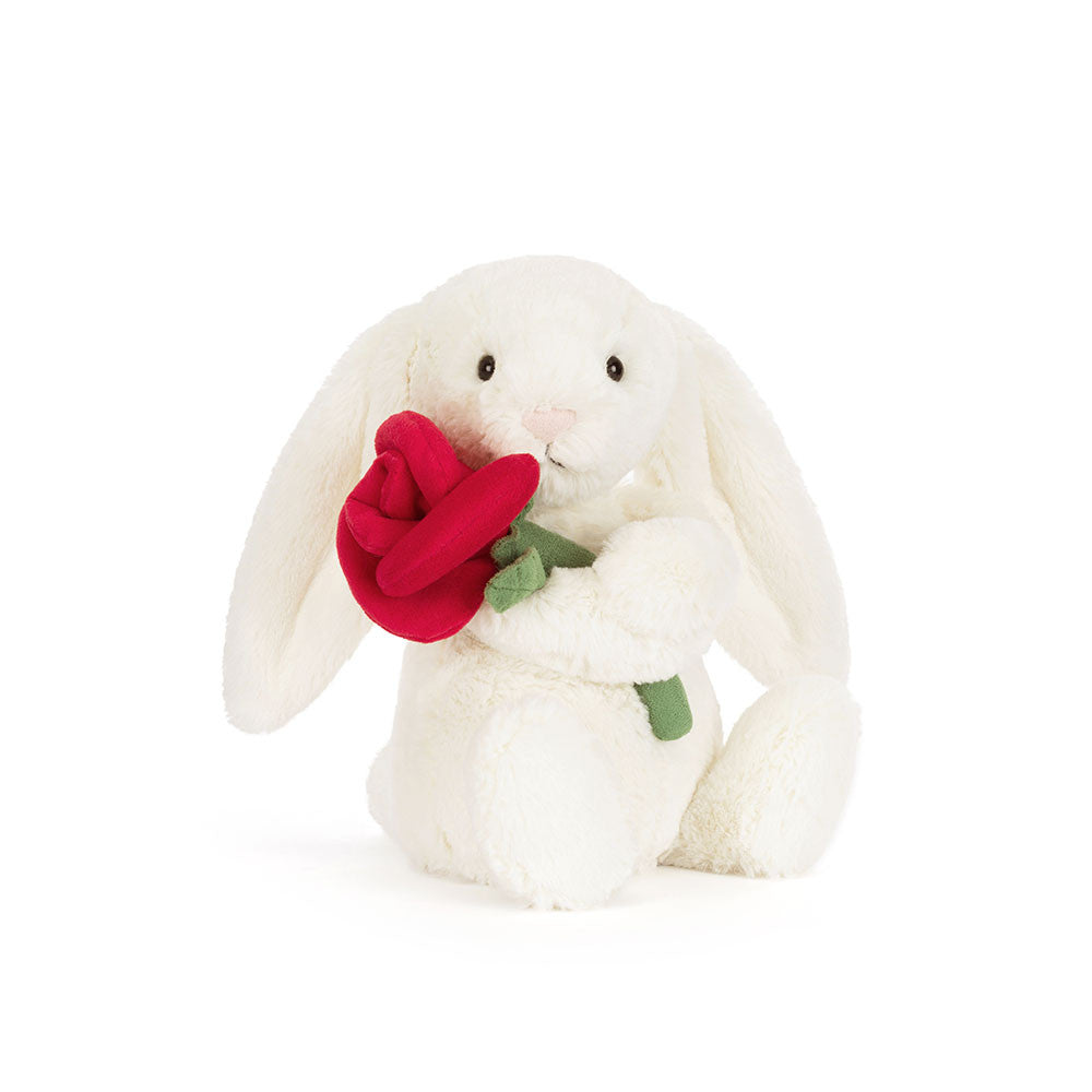 CREAM BUNNY W/ ROSE
