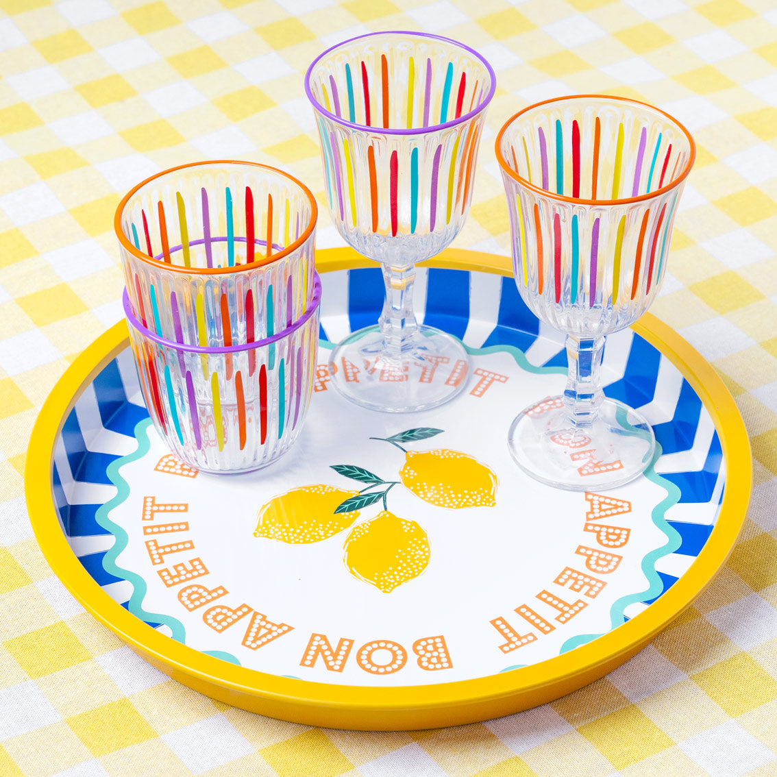 LEMON TIN TRAY 31CM