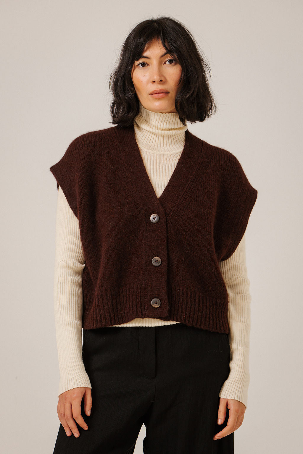 ALPACA BUTTON DOWN VEST
