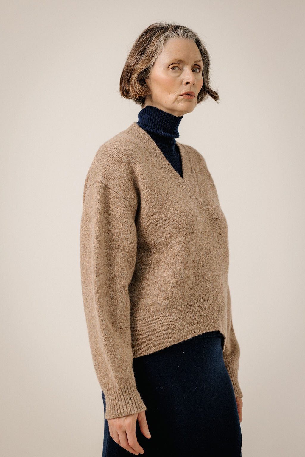 BOXY ALPACA VNECK