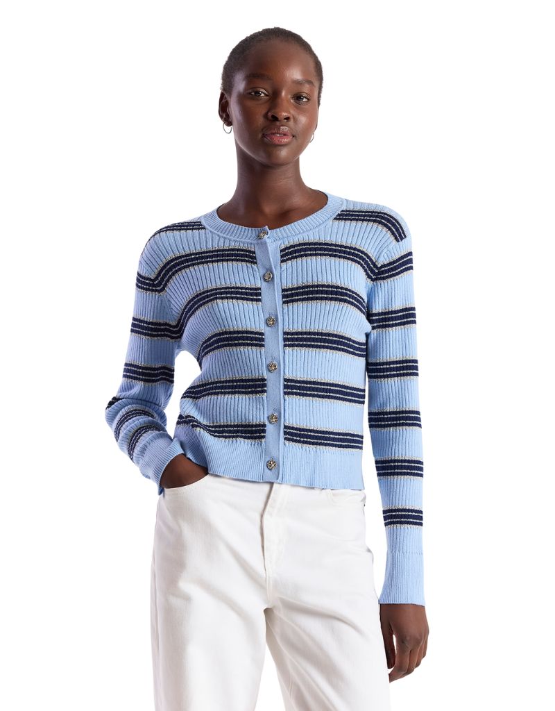 STRIPE RIB CARDI